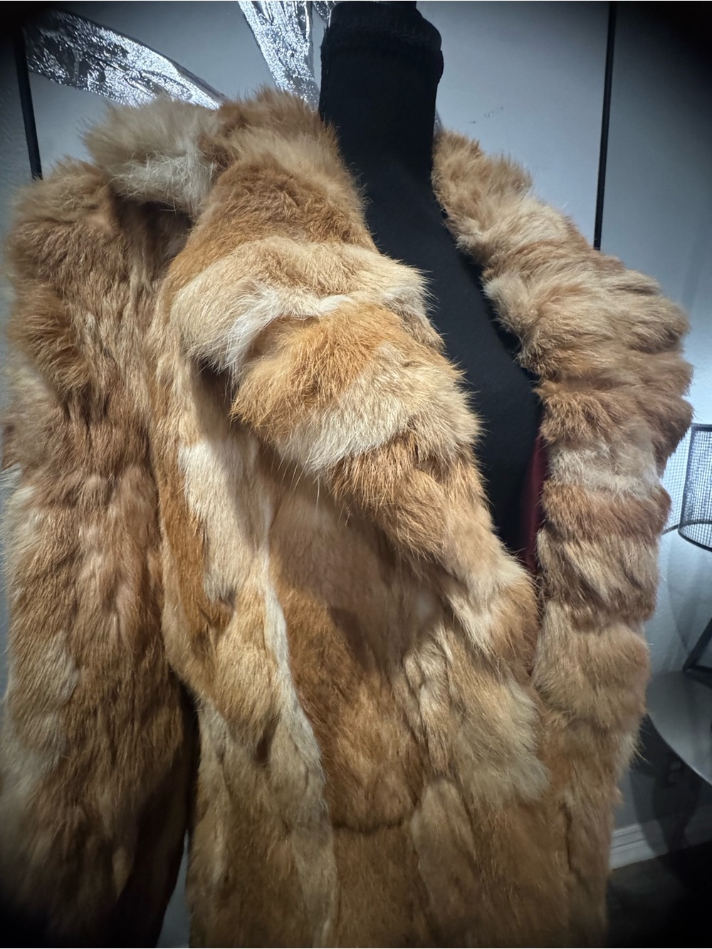 Vintage Rabbit Fur Coat in Warm Camel - Picture 3 of 15